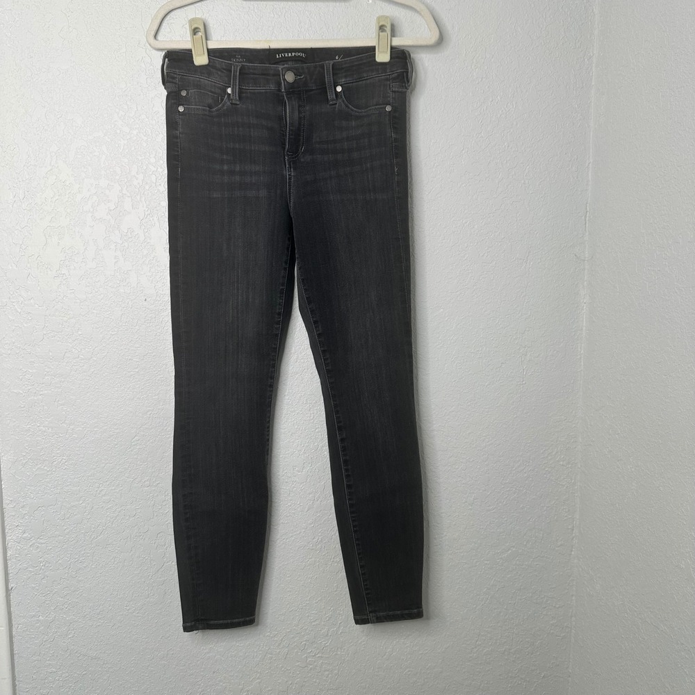 Liverpool Los Angeles The Skinny Jeans Women's Size 6‎ / 28 Black Wash Denim
